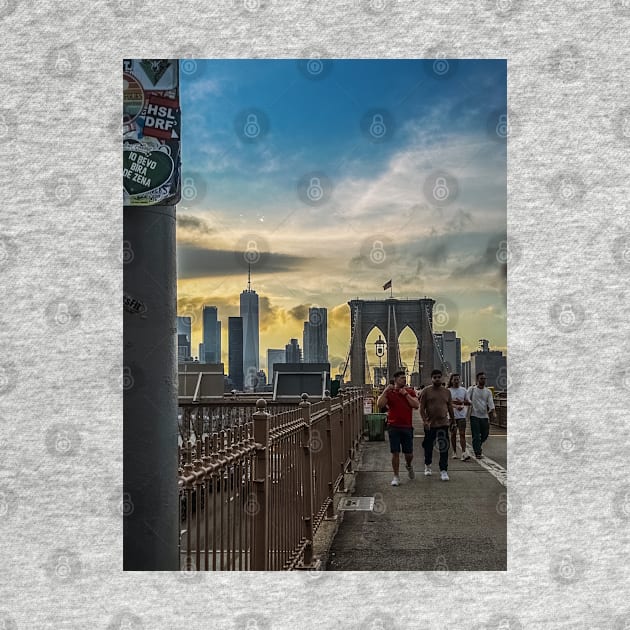Brooklyn Bridge Sunset Skyline NYC by eleonoraingrid